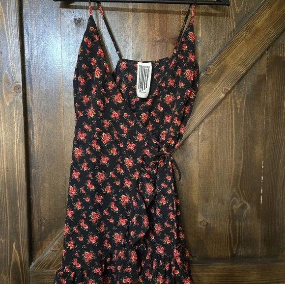 Free People All My Love Floral Black and Red Wrap Dress - Picture 3 of 3